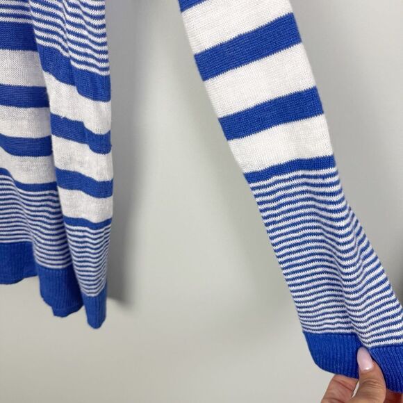 LILLY PULITZER | Camilla Linen Blue & White Striped Sweater Women’s Size Medium - Picture 7 of 13